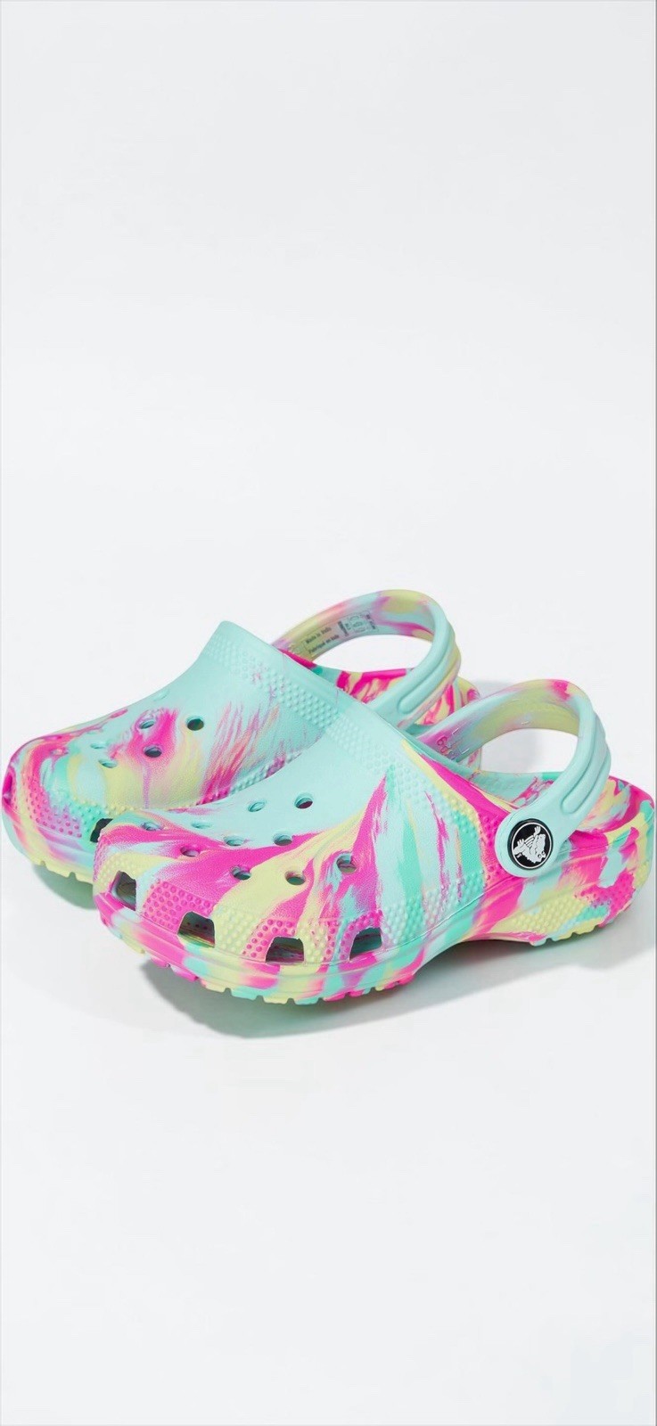 Crocs Classic Children Toddler Size 9 Girls Rainbow Marbled New In Bag