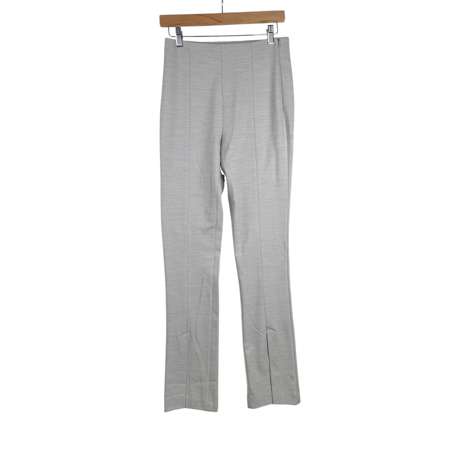 New Zara High Rise Sleek Flat Front Waist Pants size Small Light Gray New Zara High Rise Sleek Flat Front Waist Pants size Small Light Gray