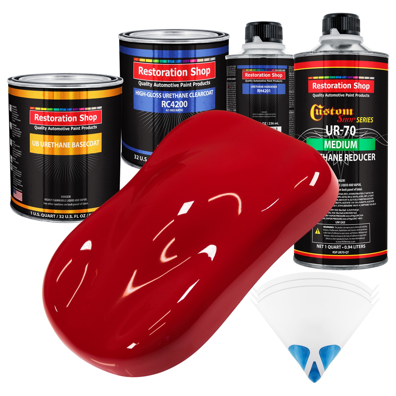 Viper Red Quart URETHANE BASECOAT CLEARCOAT Car Auto Body Paint Kit