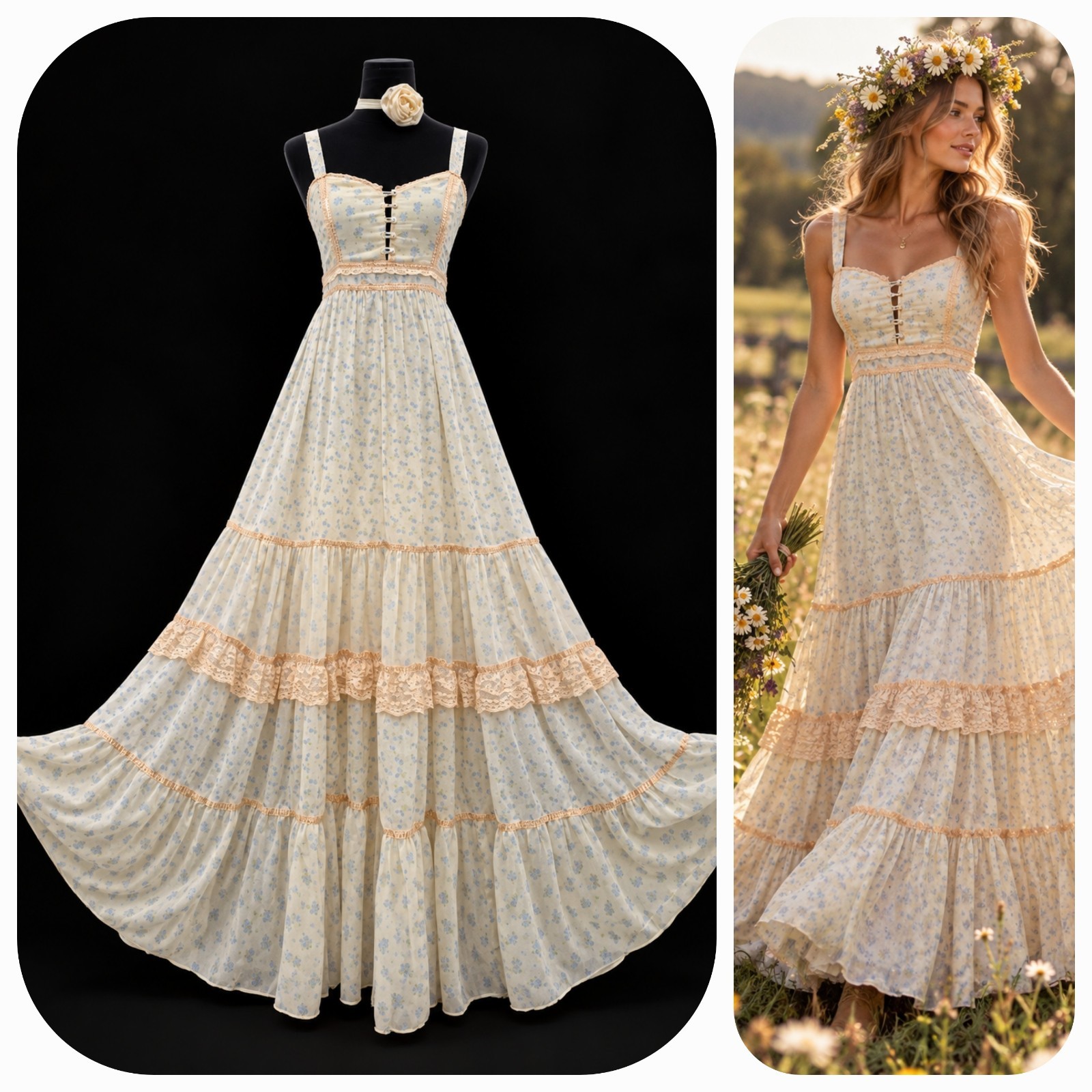 VTG\'70s Gunne Sax by Jessica San Francisco Prairie Sun Dress Prairie Boho VTG\'70s Gunne Sax by Jessica San Francisco Prairie Sun Dress Prairie Boho