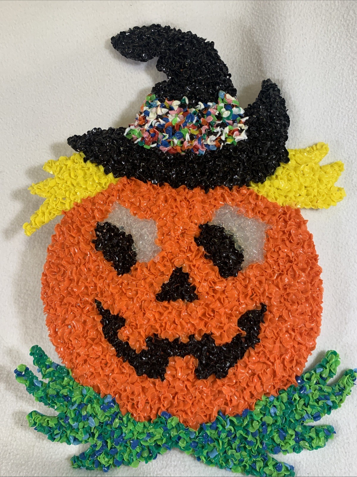 Vintage 1970’s Pumpkin Jack-o-Lantern Melted Popcorn Halloween Decoration Vintage 1970’s Pumpkin Jack-o-Lantern Melted Popcorn Halloween Decoration