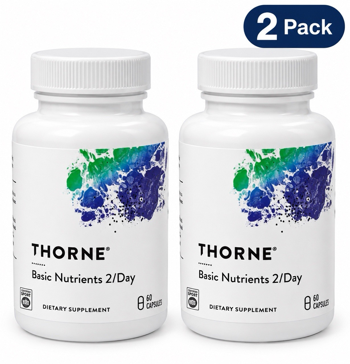 2 Pack Thorne Research Basic Nutrients Multivitamin Capsules - 60 Count 05-28 2 Pack Thorne Research Basic Nutrients Multivitamin Capsules - 60 Count 05-28