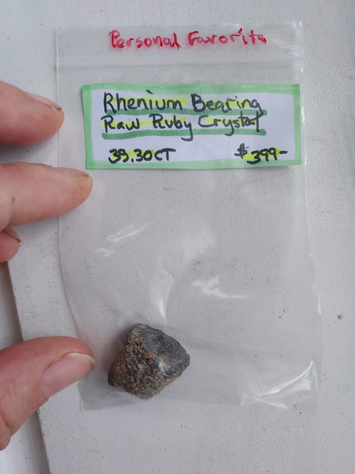 Rhenium Bearing, Raw Ruby Crystal 🔮 39.30 CT