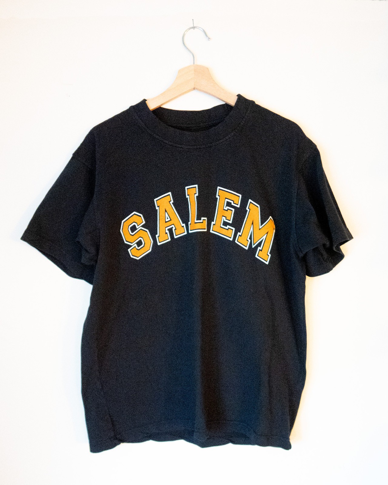 Vintage Salem Massachusetts Varsity T Shirt - Washed Black Vintage Salem Massachusetts Varsity T Shirt - Washed Black