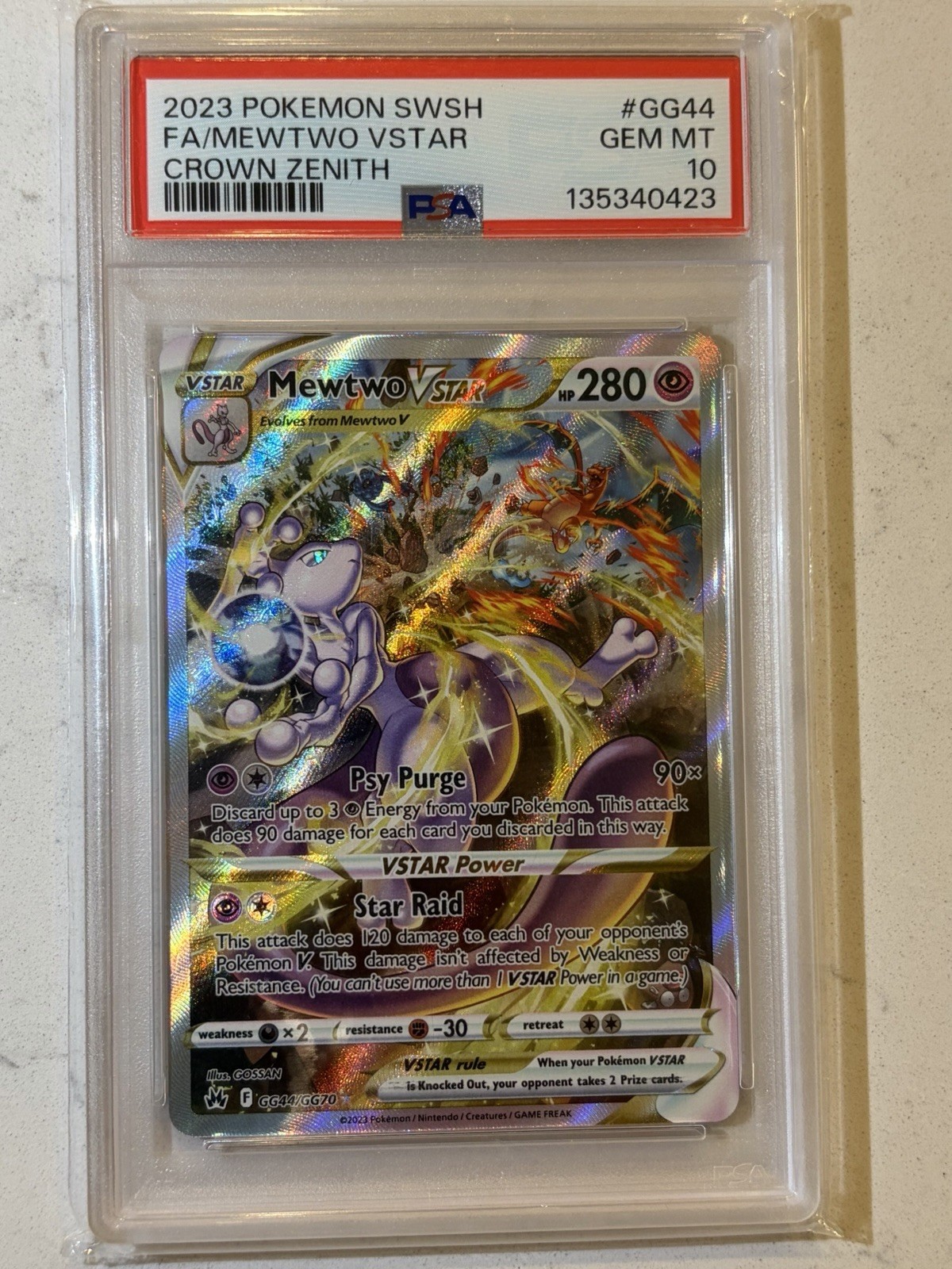Pokemon 2023 Crown Zenith Galarian Gallery Mewtwo VSTAR GG44/GG70 PSA 10 Pokemon 2023 Crown Zenith Galarian Gallery Mewtwo VSTAR GG44/GG70 PSA 10