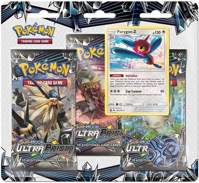 Pokemon Ultra Prism 3 Pack Blister Porygon Z Promo NEW SEALED