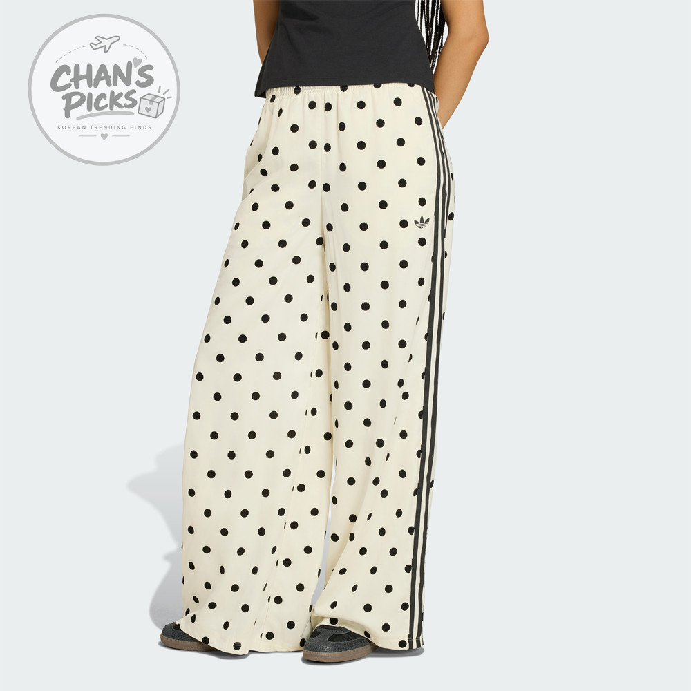 Adidas Originals Satin Polka Dot Pants Wide Leg Women Asia Fit KV1168 Athentic