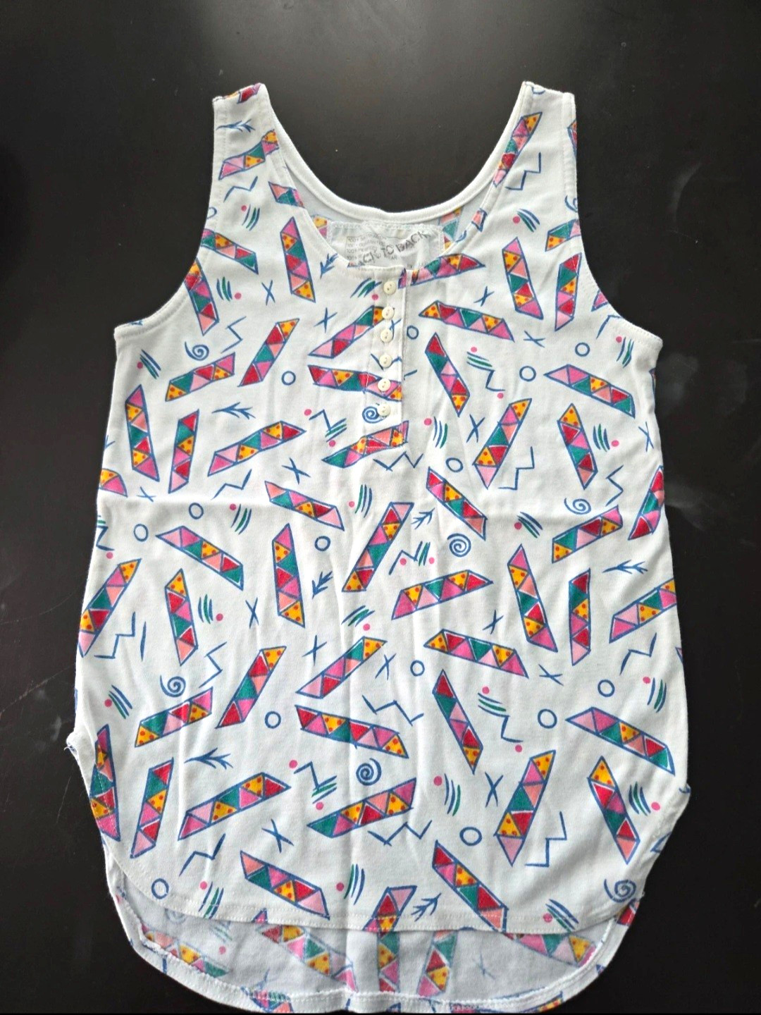 Vintage 80s/90s Back to Back Geometric Abstract Henley Tank Top Vintage 80s/90s Back to Back Geometric Abstract Henley Tank Top