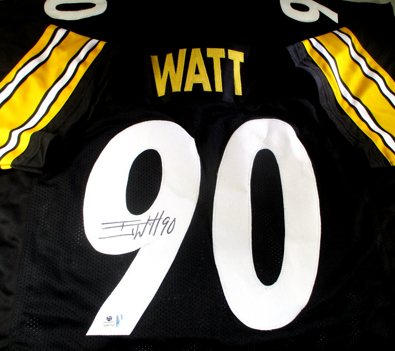 T.J. Watt / Autographed Pittsburgh Steelers Black Custom Football Jersey / COA