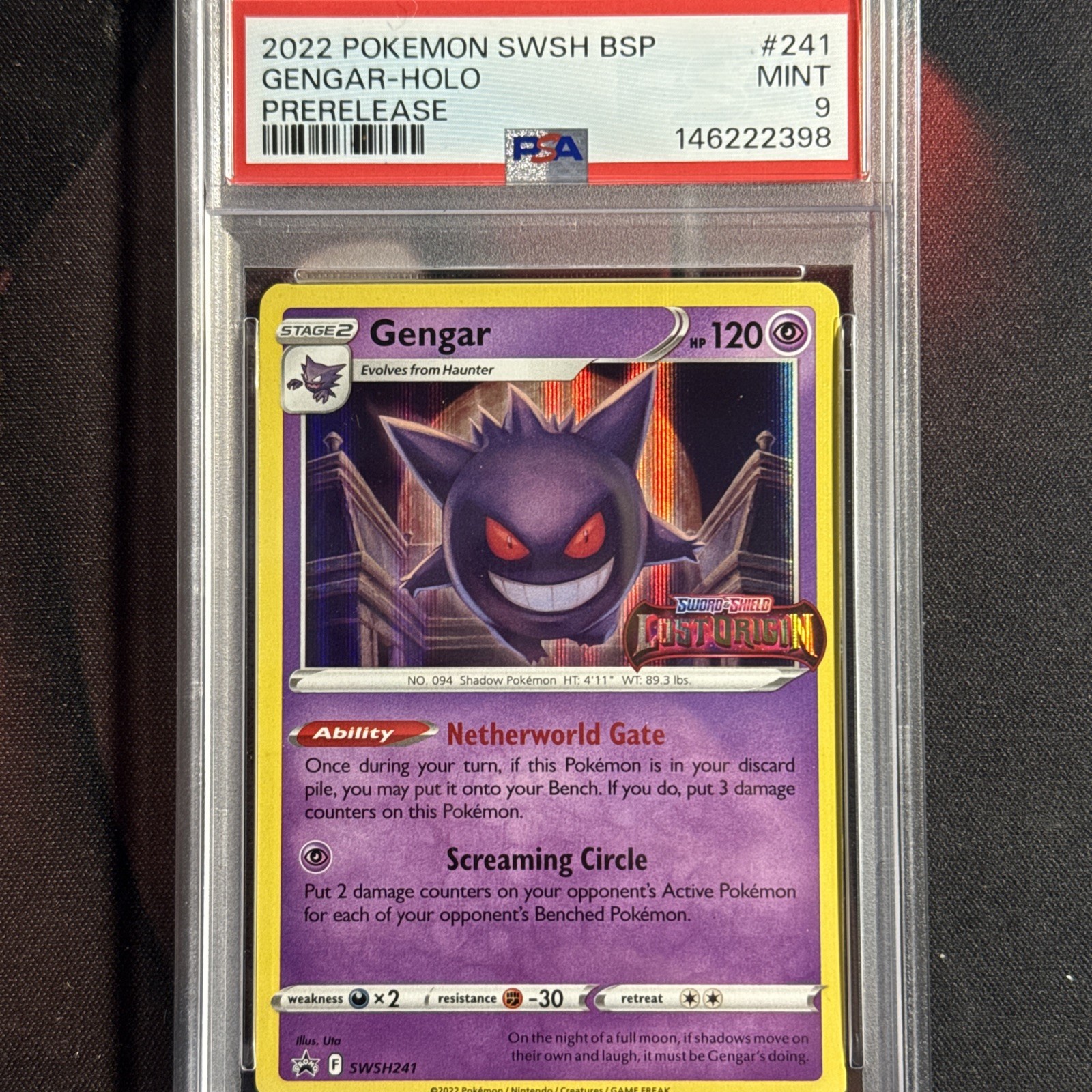 2022 POKEMON SWSH BLACK STAR PROMO PRERELEASE #241 GENGAR HOLO PSA 9 π¦βπ₯ 2022 POKEMON SWSH BLACK STAR PROMO PRERELEASE #241 GENGAR HOLO PSA 9 π¦βπ₯