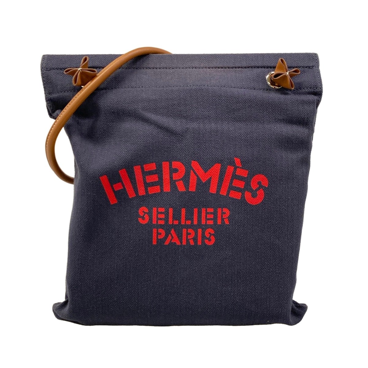 HERMES Aline MM Blue Indigo Rouge Fauve Toile chevron Veau Swift B Shoulder Bag