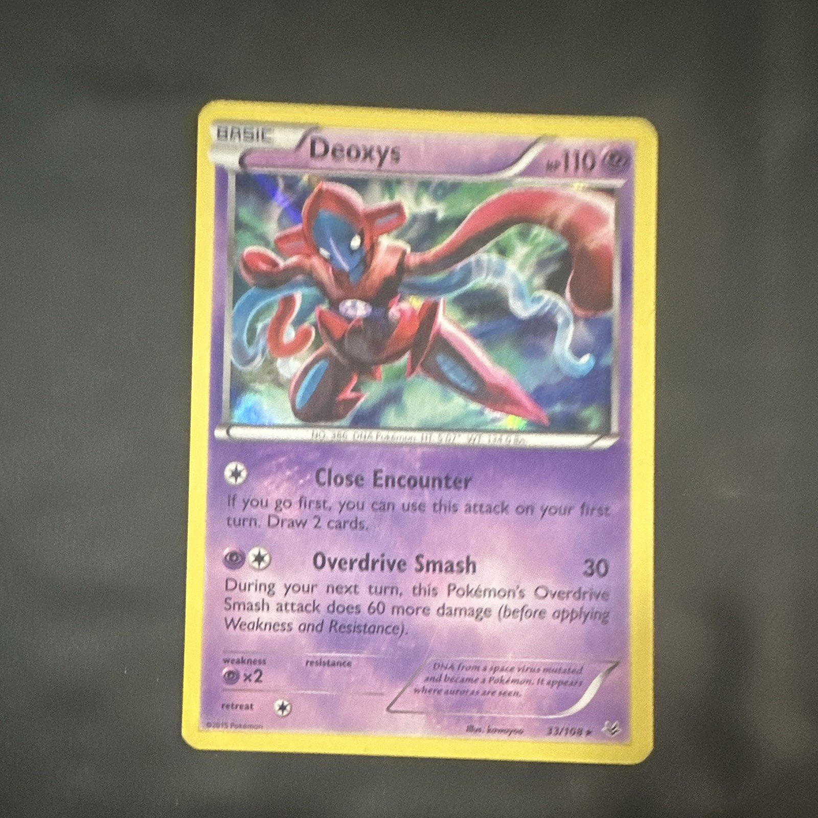 Pokémon Deoxys 33/108 Holo Rare XY Roaring Skies Card