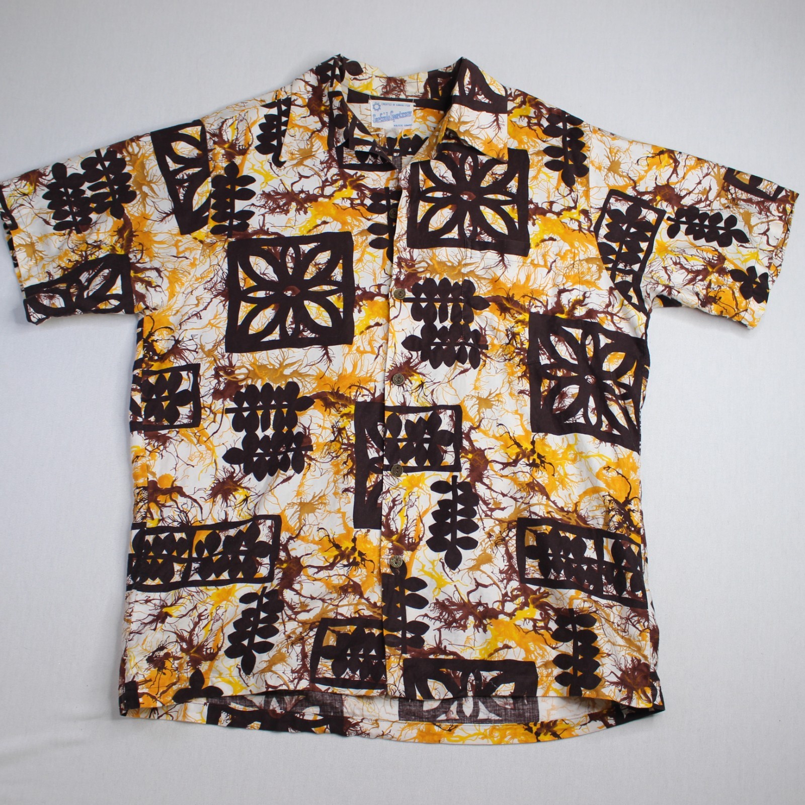 Vtg 70s Surfside Sportswear Waikiki Hawaii Aloha Shirt Oversize Floral Design L Vtg 70s Surfside Sportswear Waikiki Hawaii Aloha Shirt Oversize Floral Design L