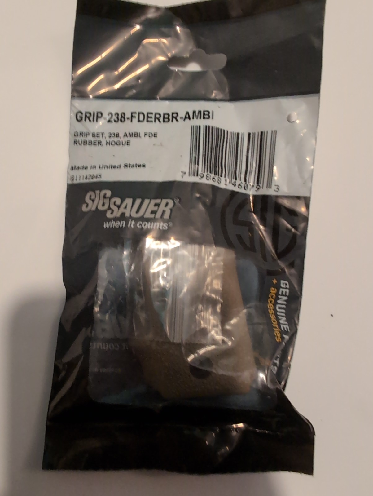 Hogue Sig Sauer P238 AMBI Grip-Recoil Color FDE Grip-238-FDERBR-AMBI Hogue Sig Sauer P238 AMBI Grip-Recoil Color FDE Grip-238-FDERBR-AMBI