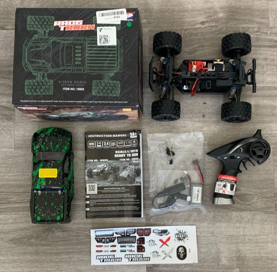 HAIBOXING 1:18 18859 Green RC Truck 36 KPH High Speed 4WD Electric New R3 Car