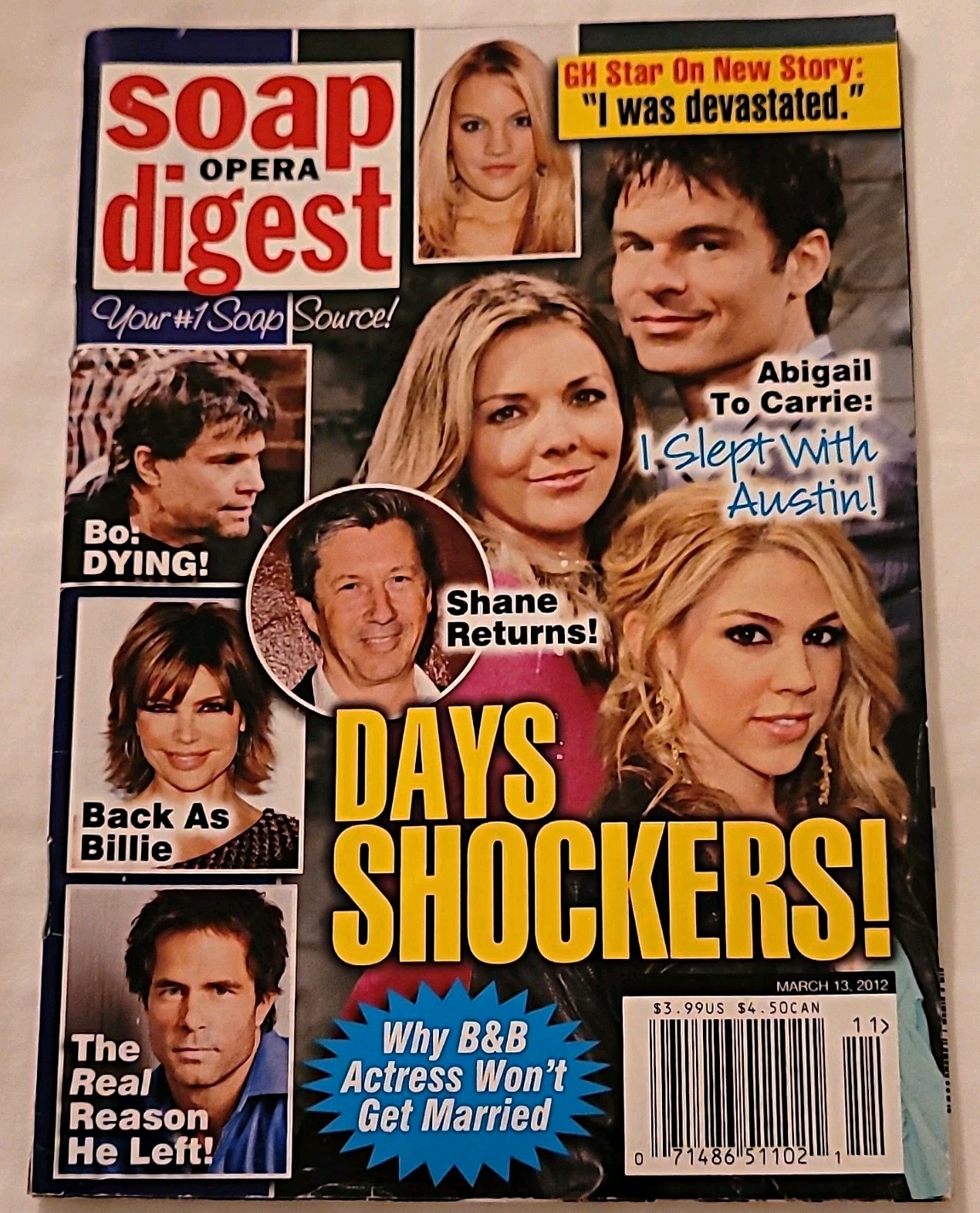 Soap Opera Digest March 13 2012 Vol 37 No 11 Days of Our Lives Shockers Soap Opera Digest March 13 2012 Vol 37 No 11 Days of Our Lives Shockers