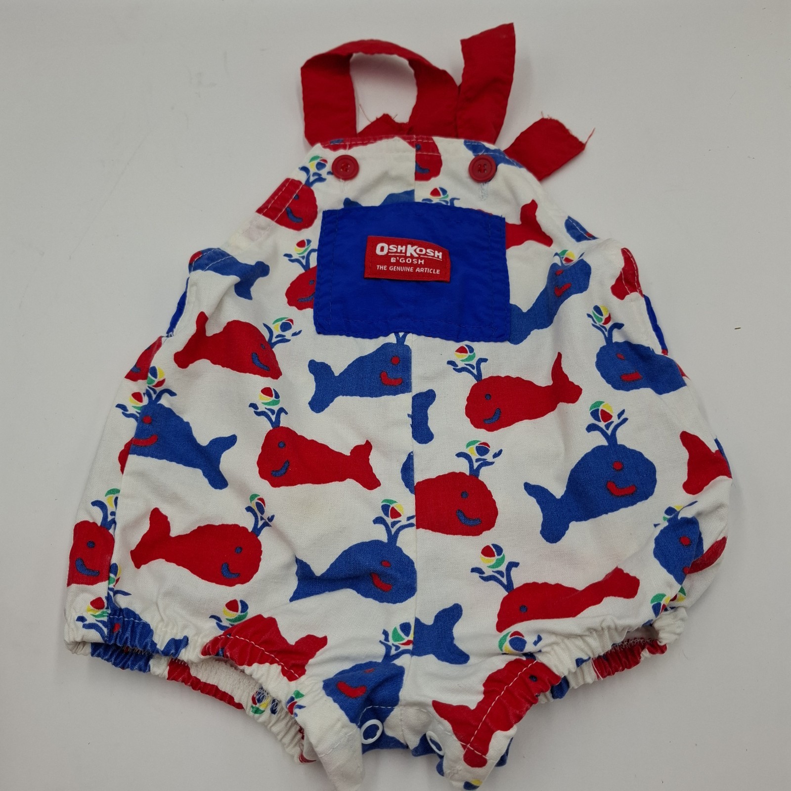 Vintage Oshkosh B’gosh Whale Print Bubble Romper Sz 12 Months Vintage Oshkosh B’gosh Whale Print Bubble Romper Sz 12 Months