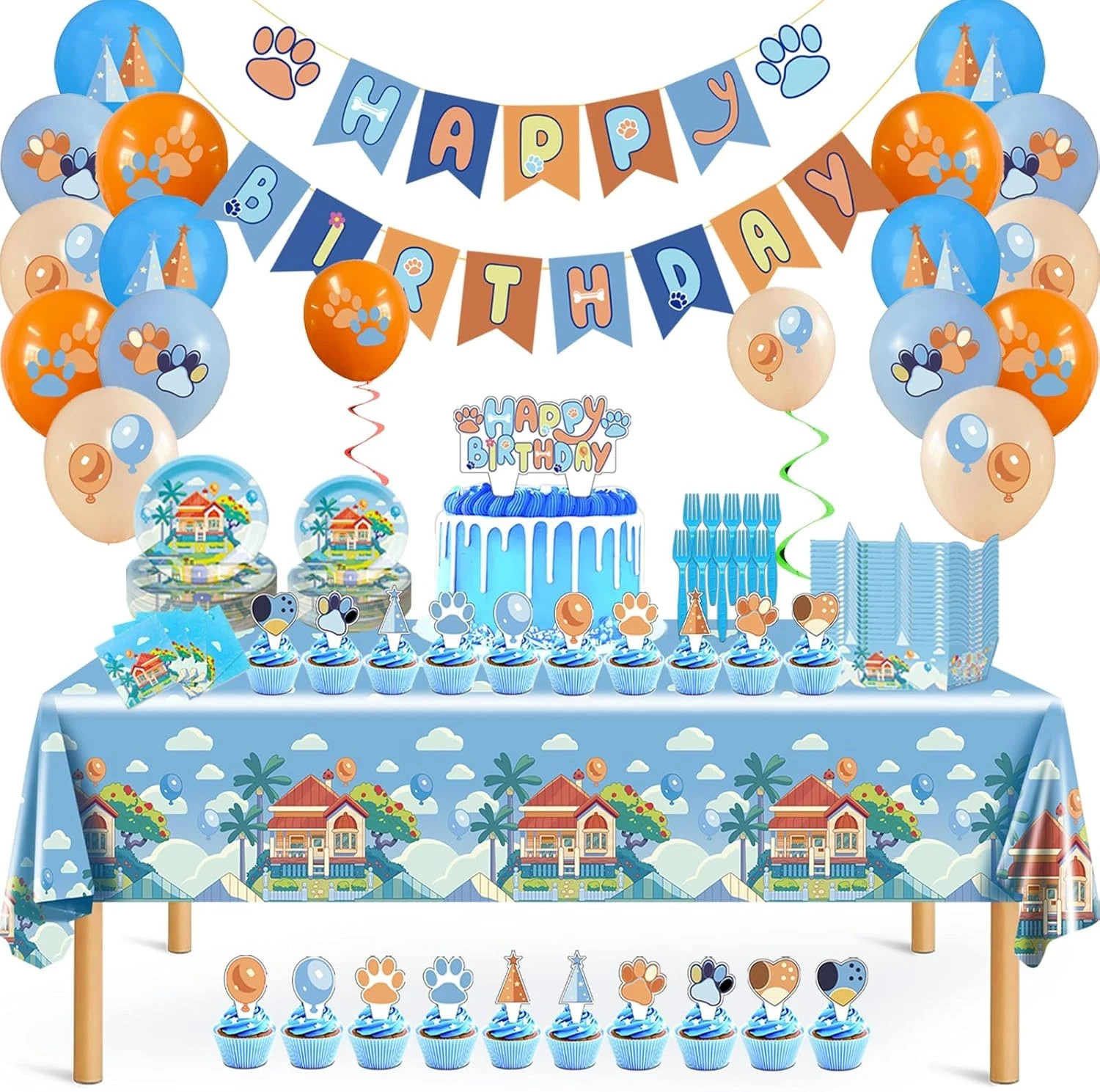 133PCS Blue Birthday Party Supplies - Serves 20 Guests,Blue Birthday Decorations 133PCS Blue Birthday Party Supplies - Serves 20 Guests,Blue Birthday Decorations