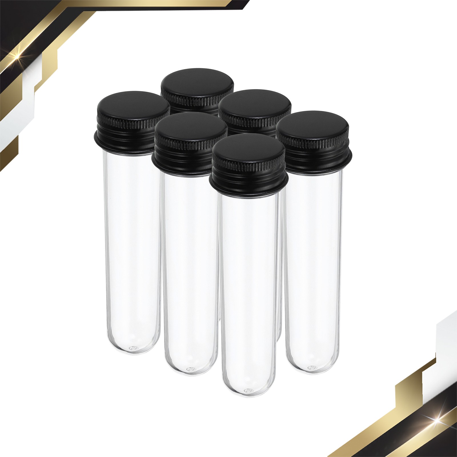 6 Pack 30ml Plastic Test Tubes with Screw Caps 109x27mm Tubes Black 6 Pack 30ml Plastic Test Tubes with Screw Caps 109x27mm Tubes Black