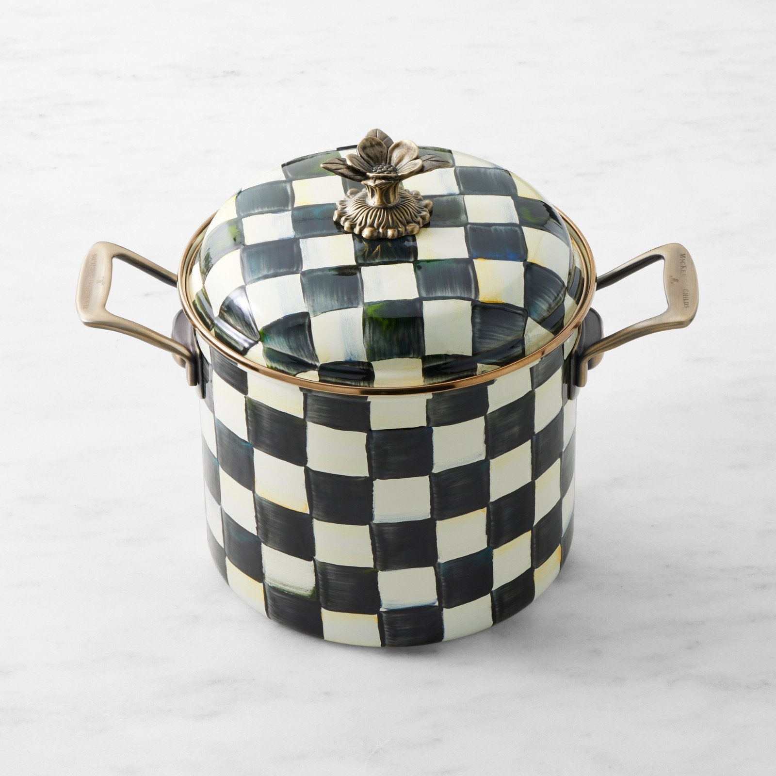 MacKenzie-Childs Stockpot, Courtly Check, 7-Qt. No Import Fees MacKenzie-Childs Stockpot, Courtly Check, 7-Qt. No Import Fees
