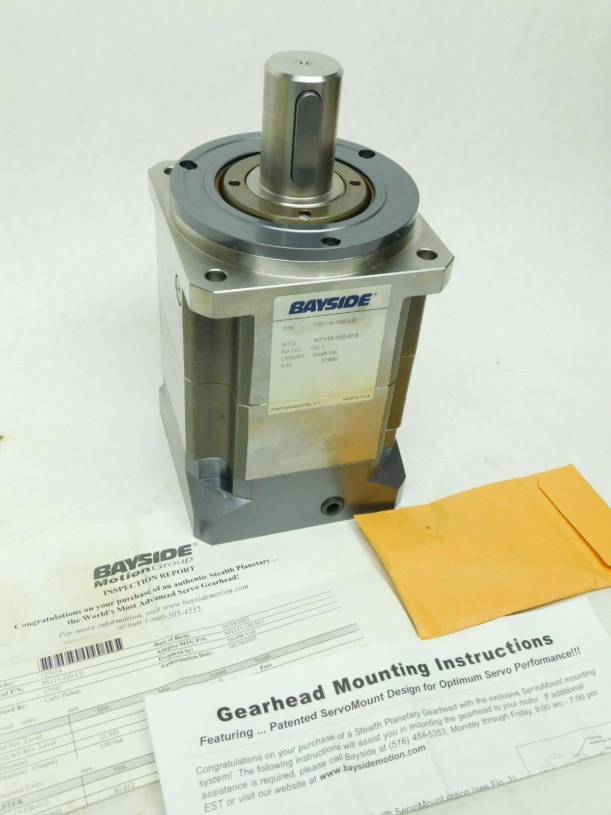 BRAND NEW Bayside Parker Stealth Planetary Gearhead PS115-100-LU SHAFT-UP LV