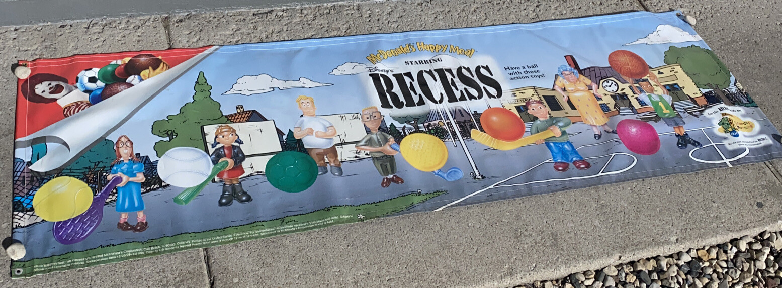 Vintage 1998 Disney McDonalds Banner RECESS Kids Happy Meal Toy AD Promo Henry Vintage 1998 Disney McDonalds Banner RECESS Kids Happy Meal Toy AD Promo Henry