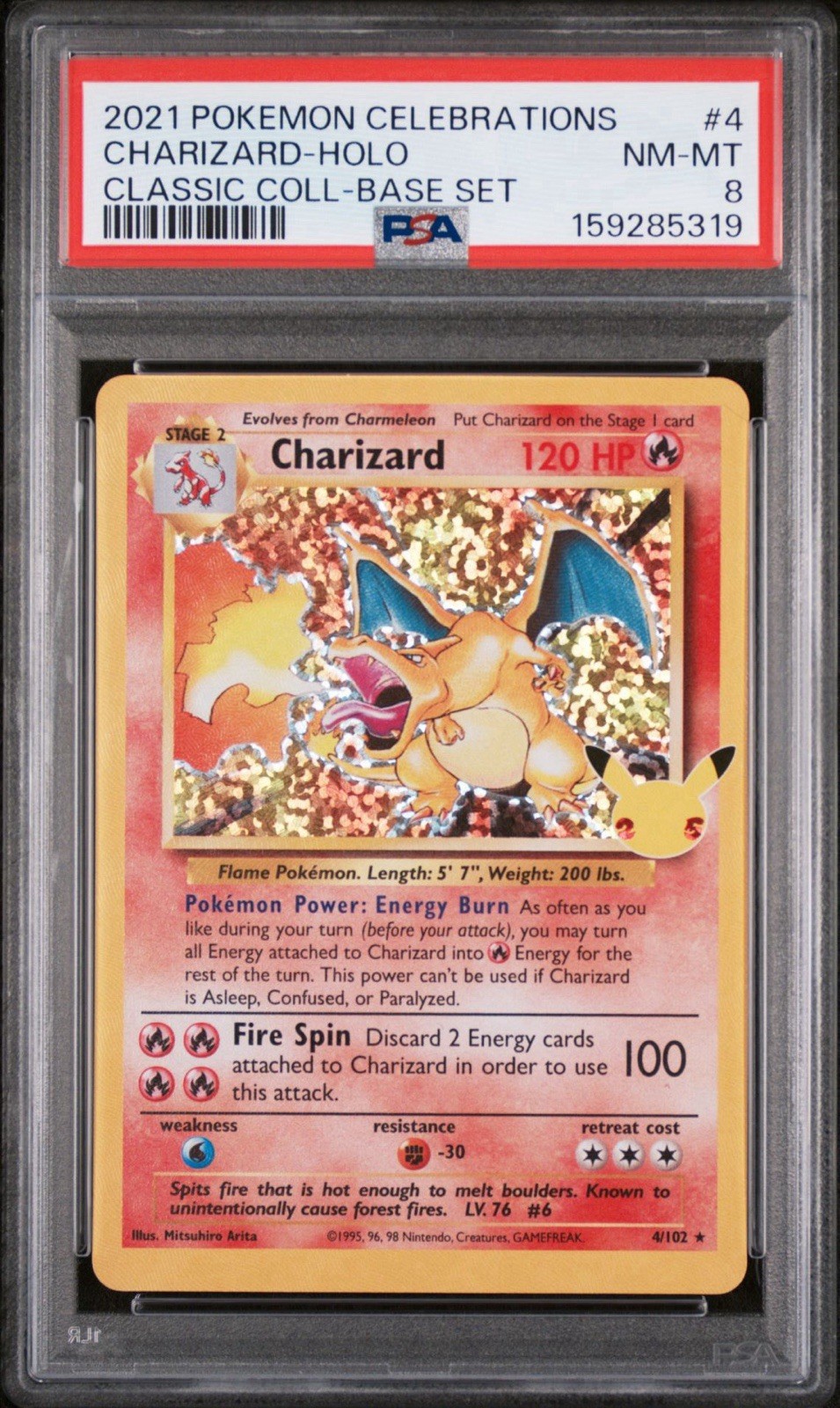 2021 POKEMON CELEBRATIONS CLASSIC COLLECTION #4 CHARIZARD-HOLO PSA 8 2021 POKEMON CELEBRATIONS CLASSIC COLLECTION #4 CHARIZARD-HOLO PSA 8