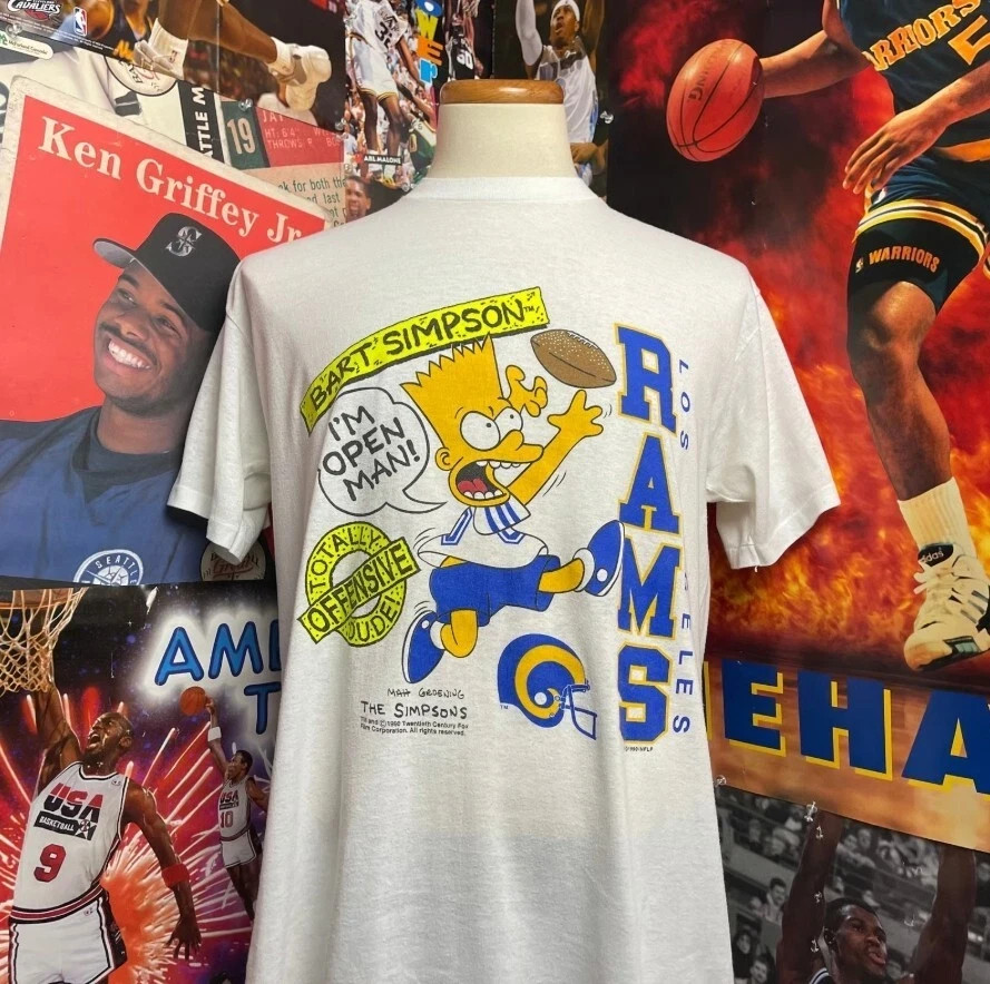 Vintage Los Angeles Rams 1990 The Simpsons Logo 7 NFL Shirt AN51369