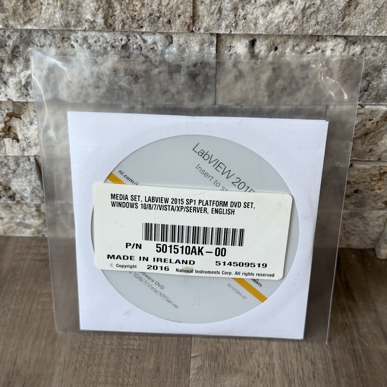 501510AK-00 Media set LabVIEW 2015 SP1 Platform DVD Set Win 10/8/7/VISTA/XP/Ser.