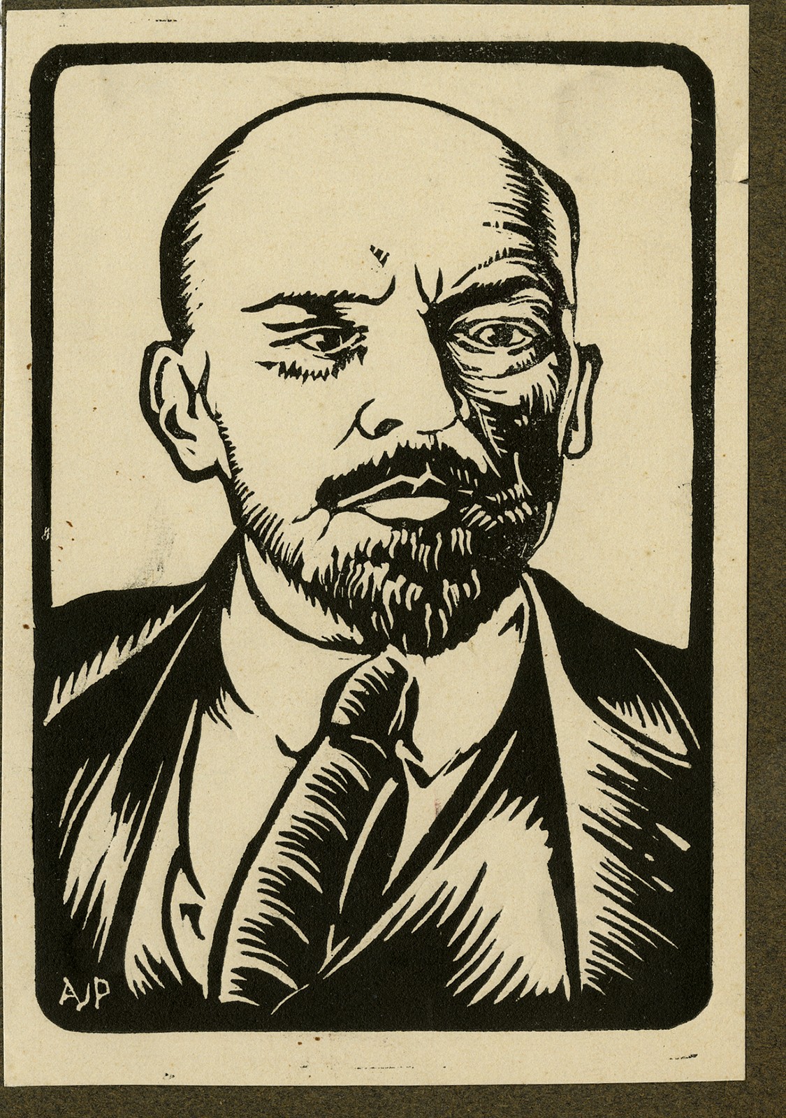 Antique Print-PORTRAIT-VLADIMIR LENIN-COMMUNIST-POLITICIAN-Polman-ca. 1940