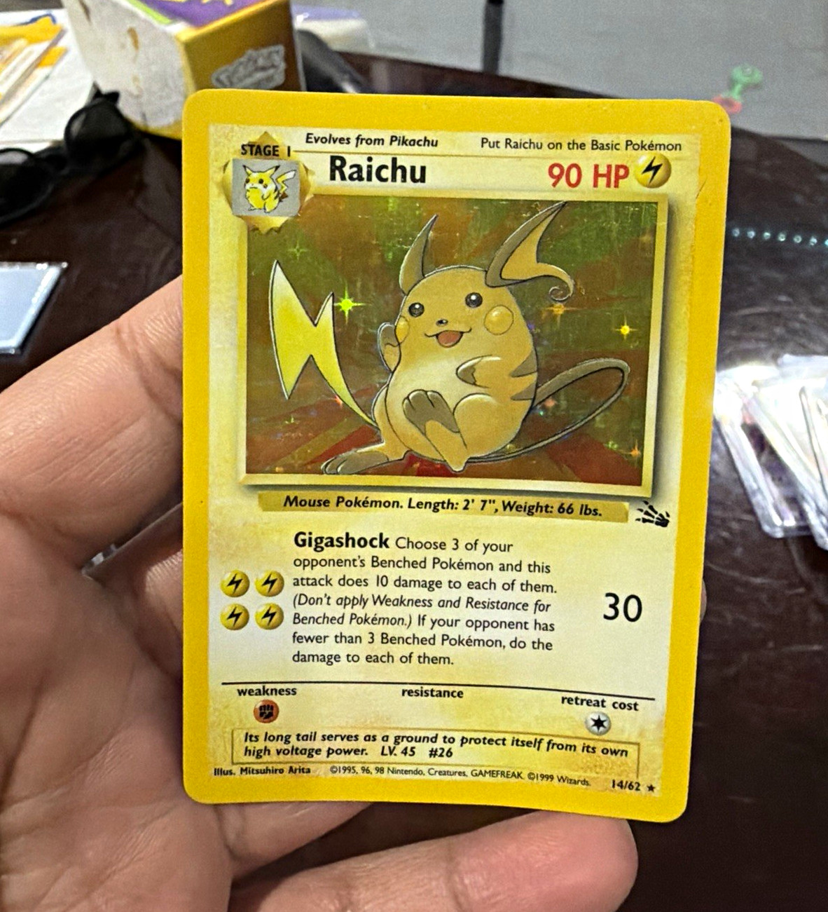 Raichu 14/62 Fossil Unlimited Holo Rare Pokemon TCG EN 90 HP Raichu 14/62 Fossil Unlimited Holo Rare Pokemon TCG EN 90 HP