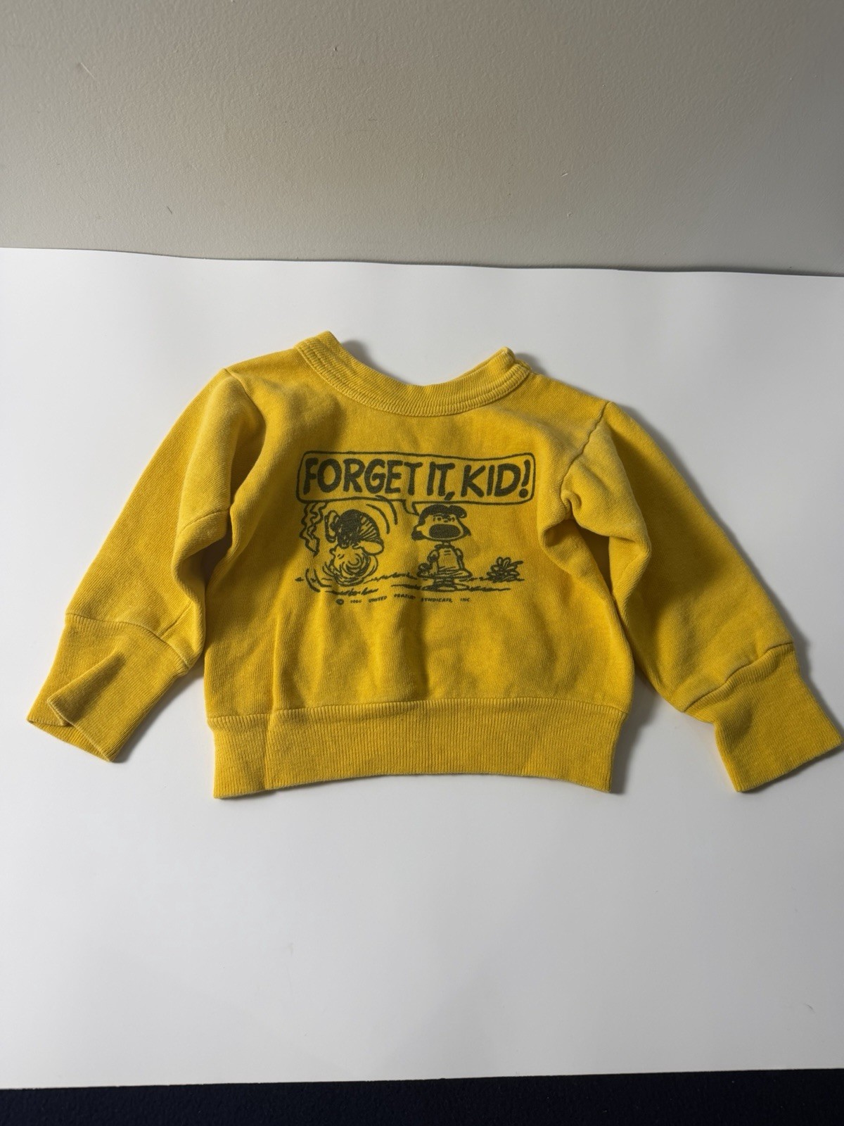 Vintage 60s 70s Peanuts Lucy Pigpen Sweatshirt Kids 6 Forget It Kid Yellow USA