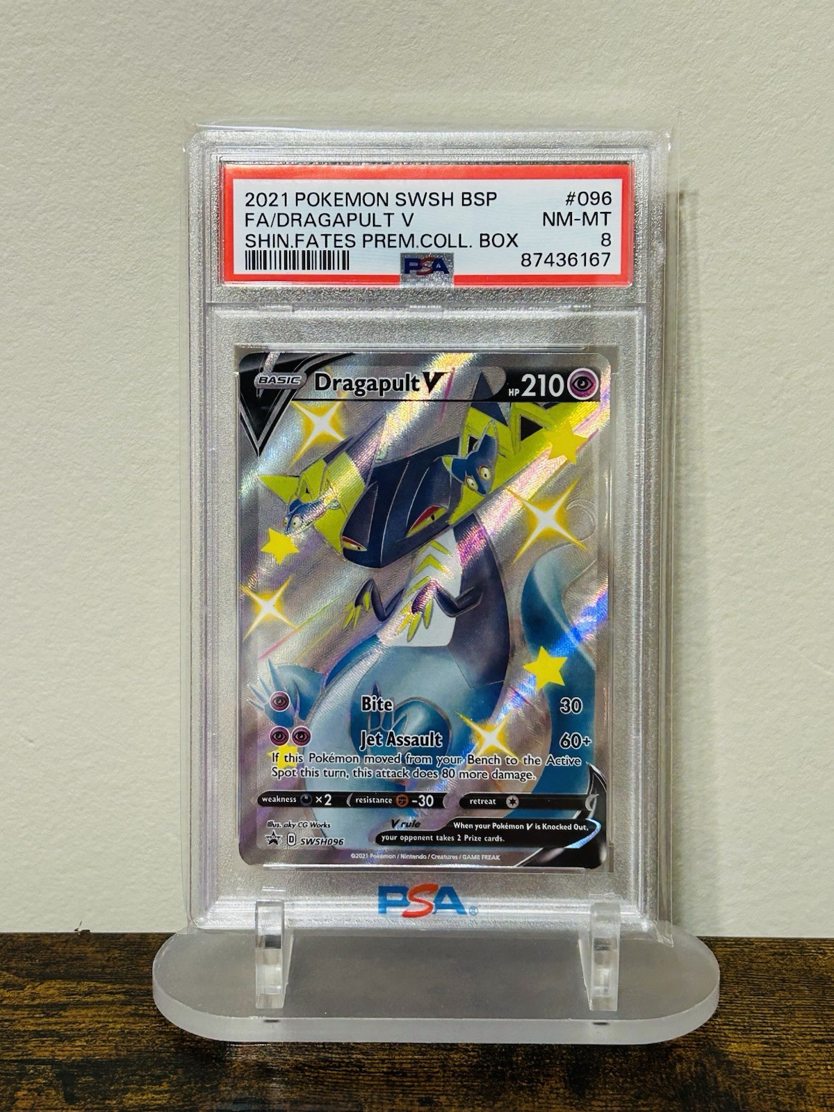 2021 Pokemon TCG: Shining Fates Premium Promo Full Art - Dragapult V, PSA 8 2021 Pokemon TCG: Shining Fates Premium Promo Full Art - Dragapult V, PSA 8