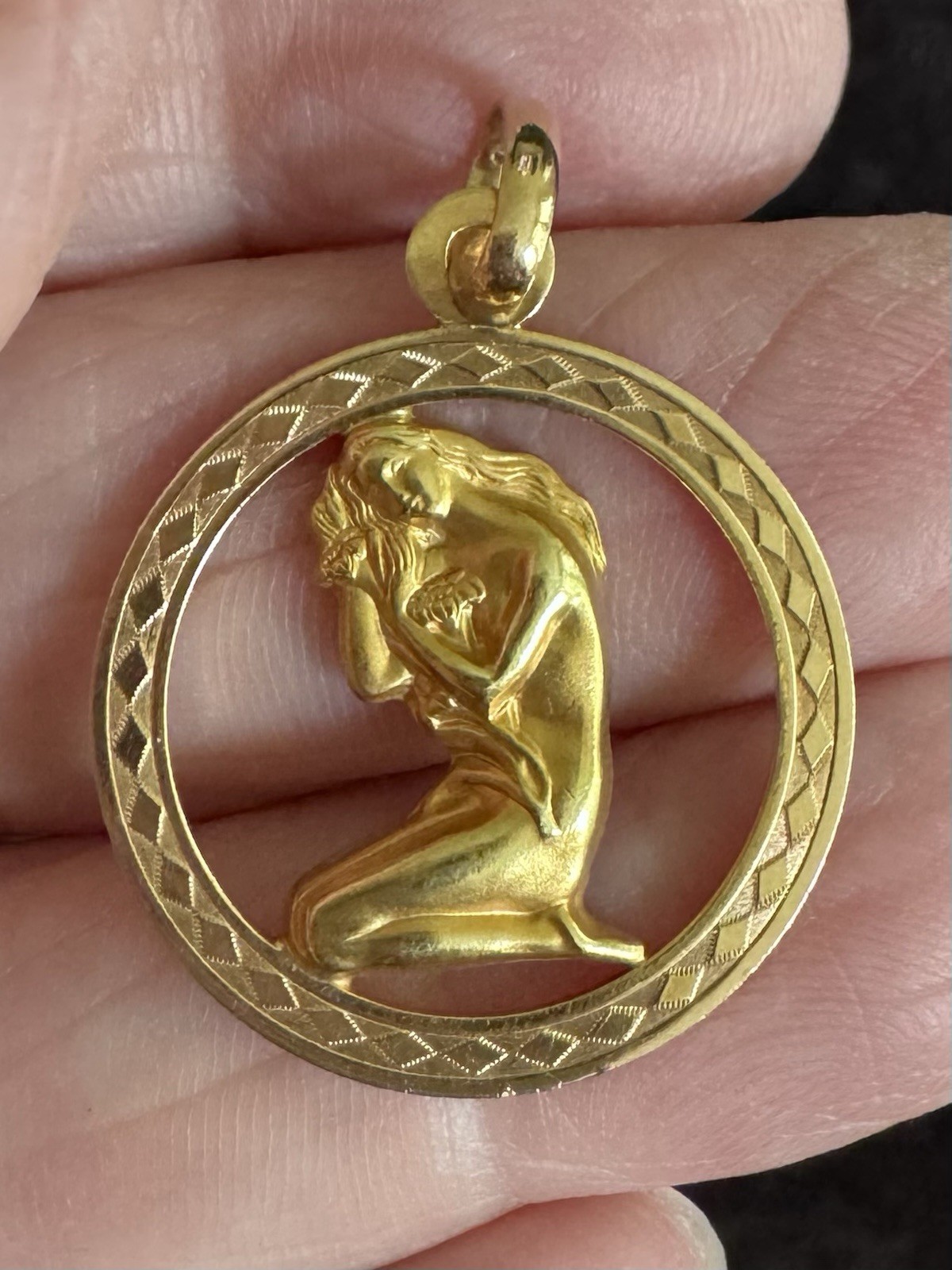 French 18k Virgo Vintage Zodiac Charm