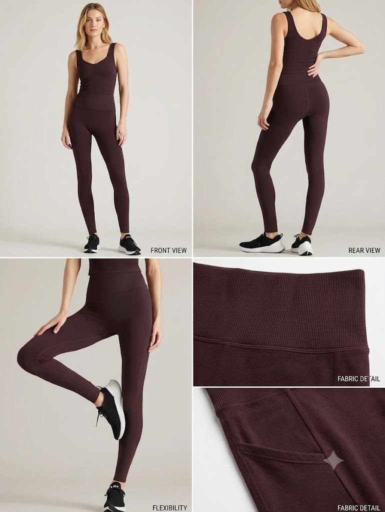 Rhone Women\'s Active Performance Leggings Brownberry Stretch Workout Pant XS Rhone Women\'s Active Performance Leggings Brownberry Stretch Workout Pant XS