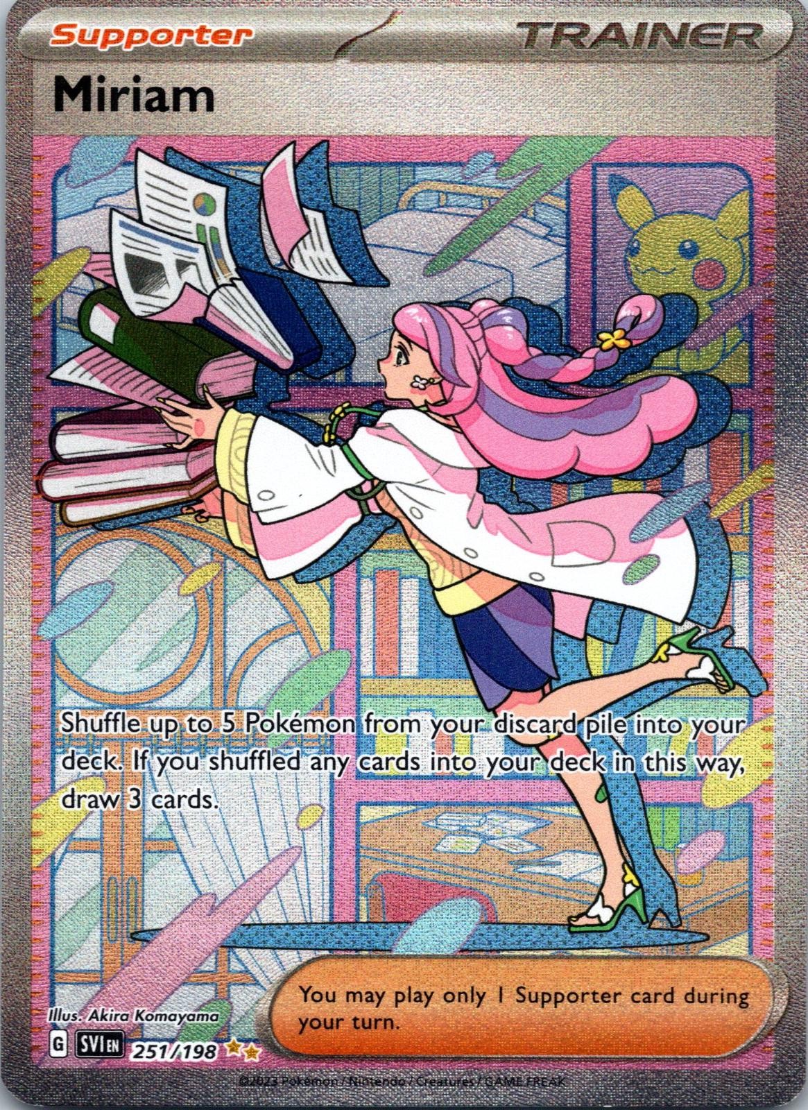 Miriam 251/198 Special Illustration Rare Scarlet & Violet Pokemon Holo Near Mint Miriam 251/198 Special Illustration Rare Scarlet & Violet Pokemon Holo Near Mint