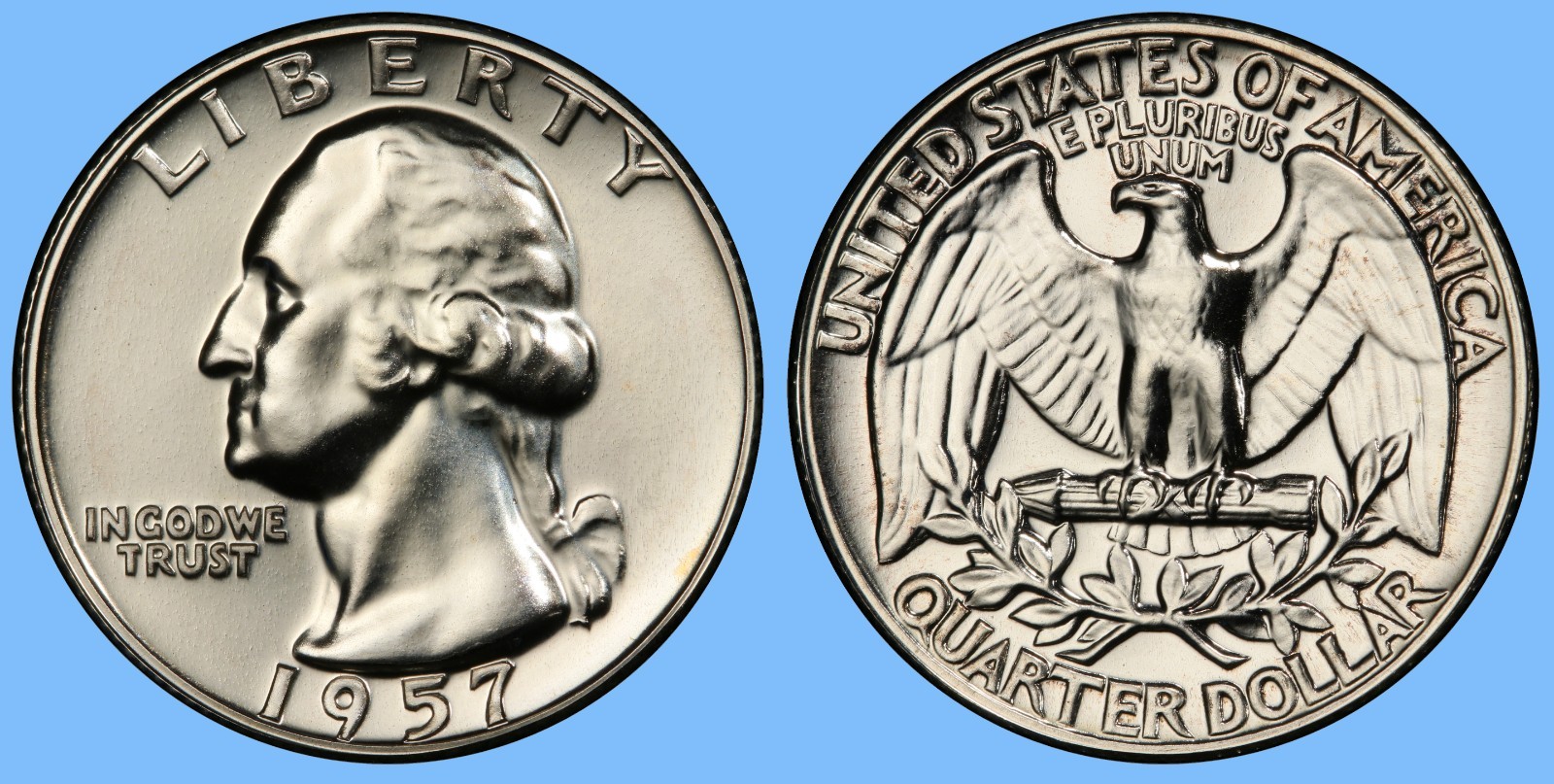 1957 Washington Quarter PROOF (90% Silver / Philadelphia Mint) ~ *1 COIN*