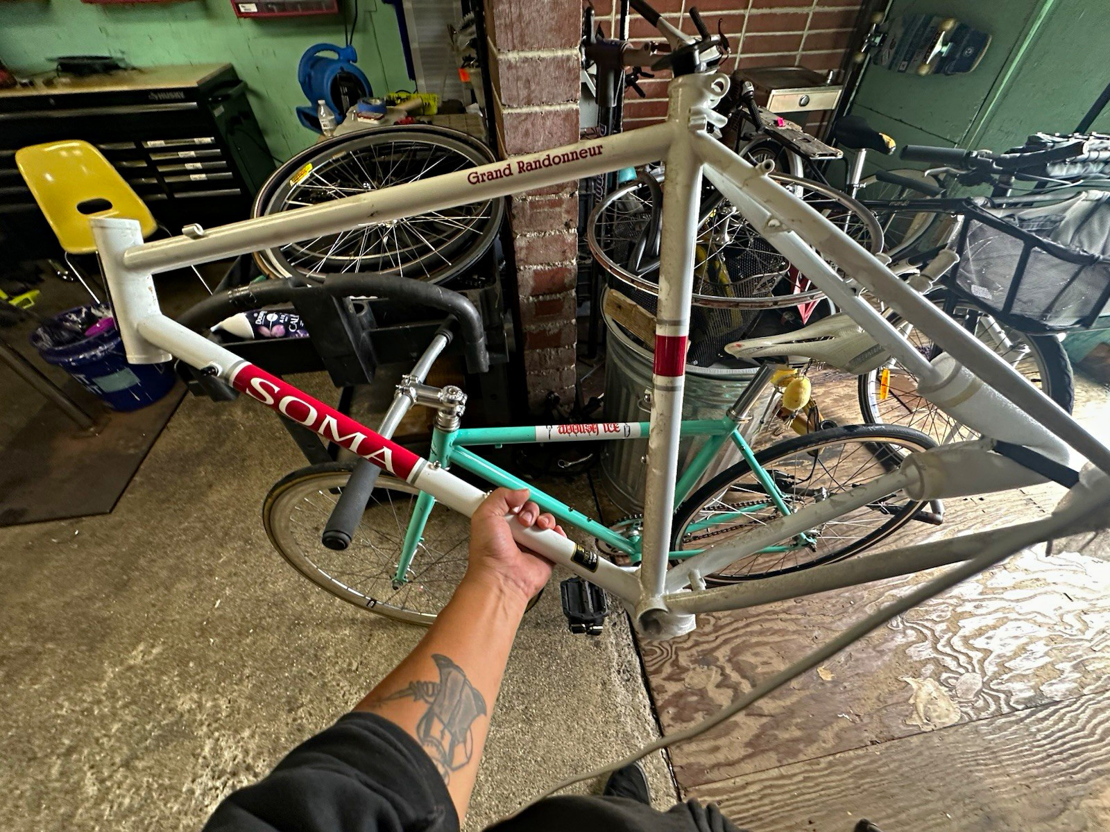 SOMA Grand Randonneur Bicycle Frame for Road/Touring Bike Silver/Red SOMA Grand Randonneur Bicycle Frame for Road/Touring Bike Silver/Red