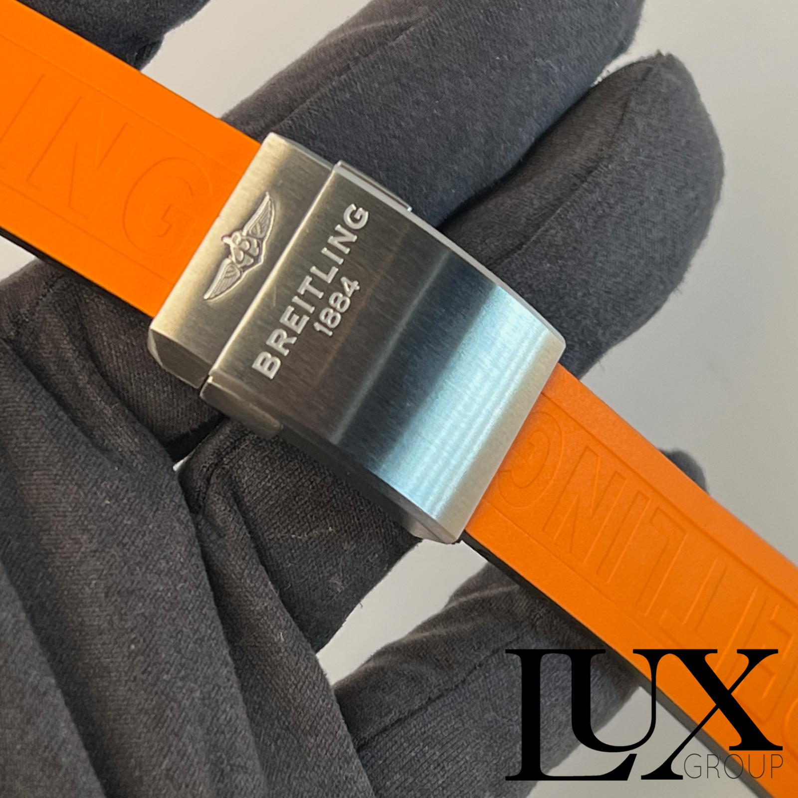 Genuine Breitling Band Orange Twin Pro Deployment Buckle For Apple Watch Ultra