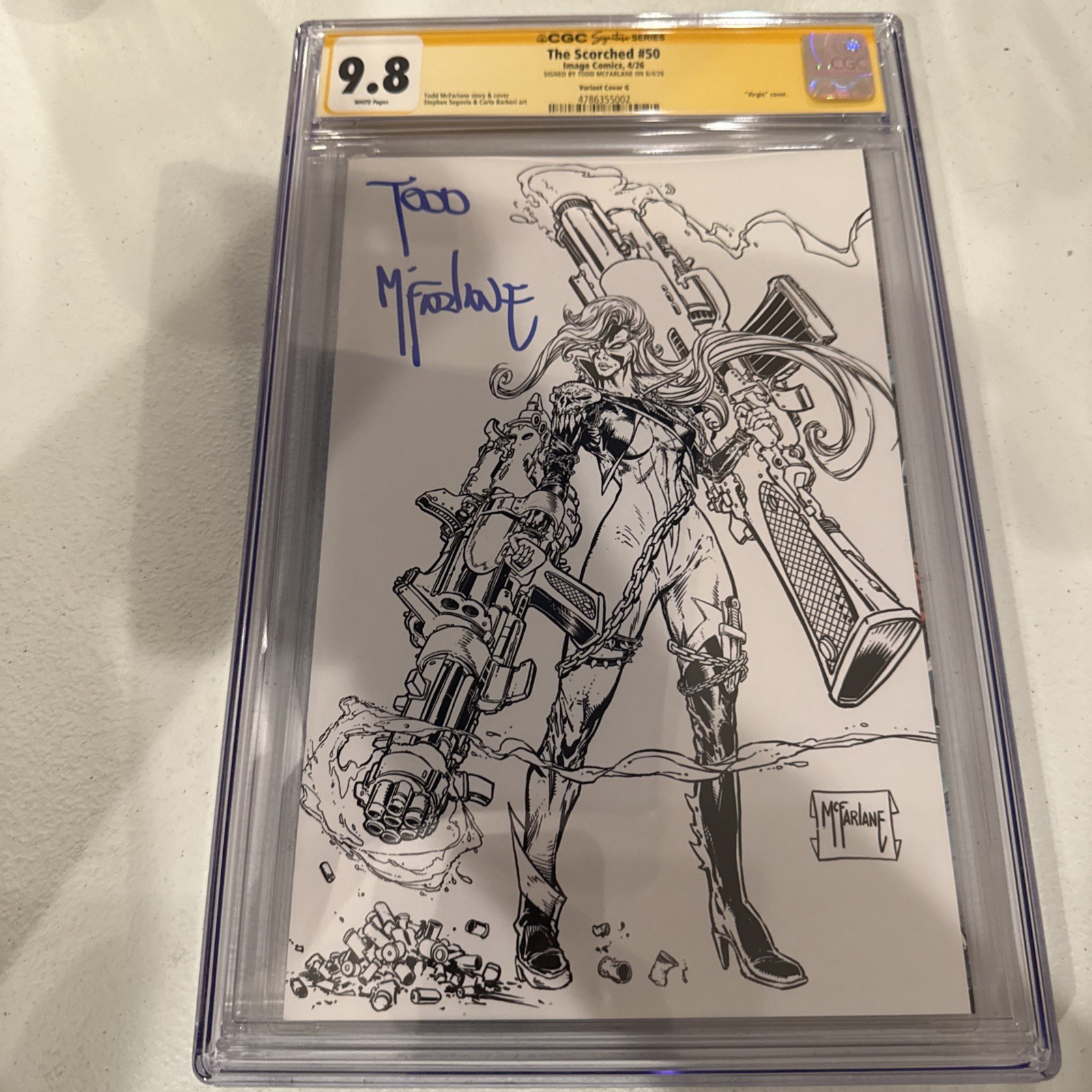 The Scorched 50 1:250 Signed Todd McFarlane B&W Spawn CGC 9.8 Variant Cover G The Scorched 50 1:250 Signed Todd McFarlane B&W Spawn CGC 9.8 Variant Cover G