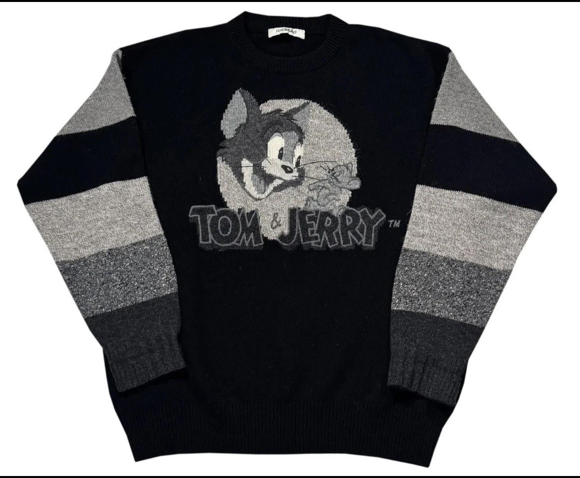 Vintage Iceberg Tom & Jerry Black / Grey Sweater (Size L)”Ichiro\