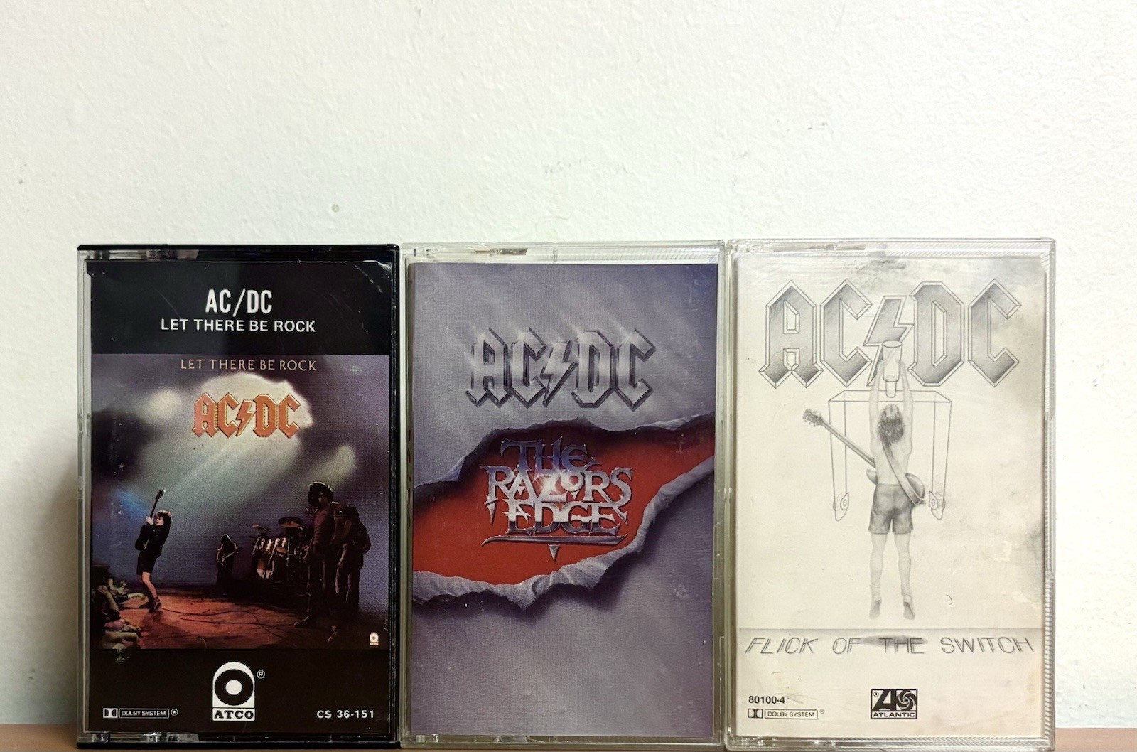 AC/DC Cassette Tapes Lot 3: Razors Edge, Let There Be Rock & Flick Of The Switch AC/DC Cassette Tapes Lot 3: Razors Edge, Let There Be Rock & Flick Of The Switch