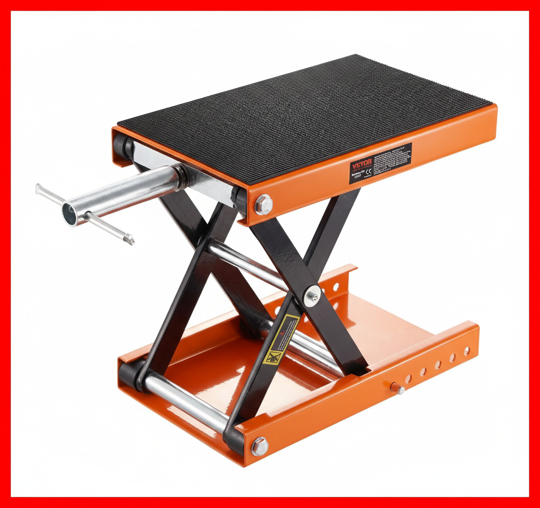 VEVOR Motorcycle Scissor Jack Lift 1100 lbs Wide Deck Hoist Stand for ATVs Bike