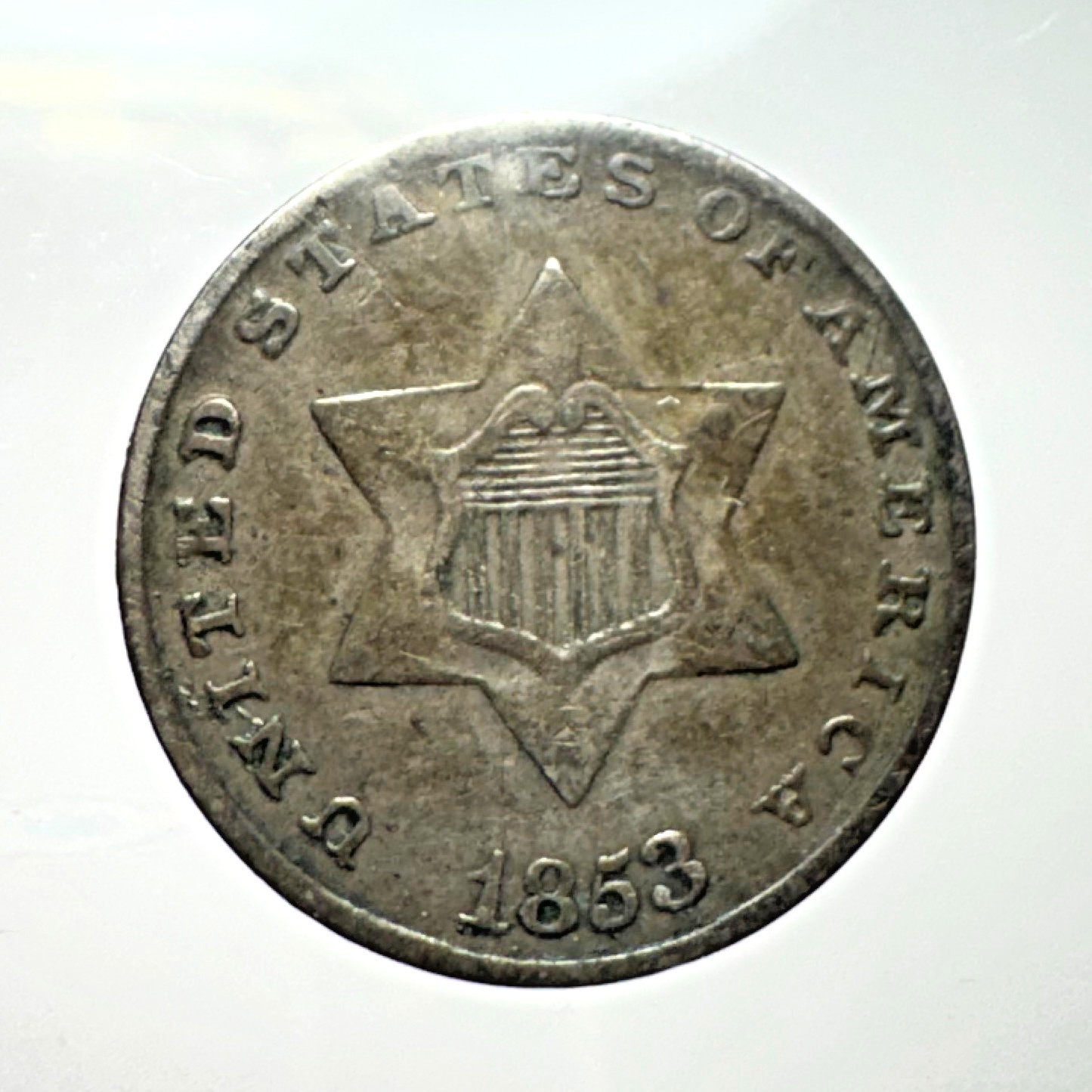 1853 3 Cent Silver XF - SAFLIP 1853 3 Cent Silver XF - SAFLIP