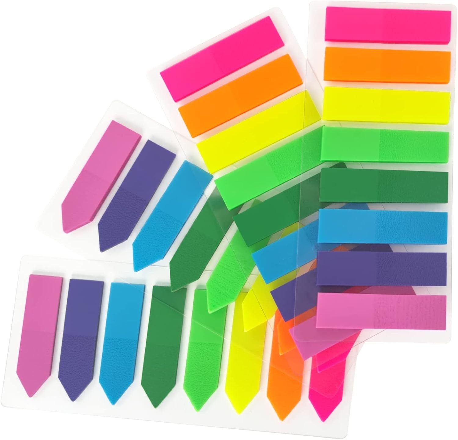 KICNIC Page Markers 8 Colors Sticky Tabs 800 Pcs Translucent Arrow Flags