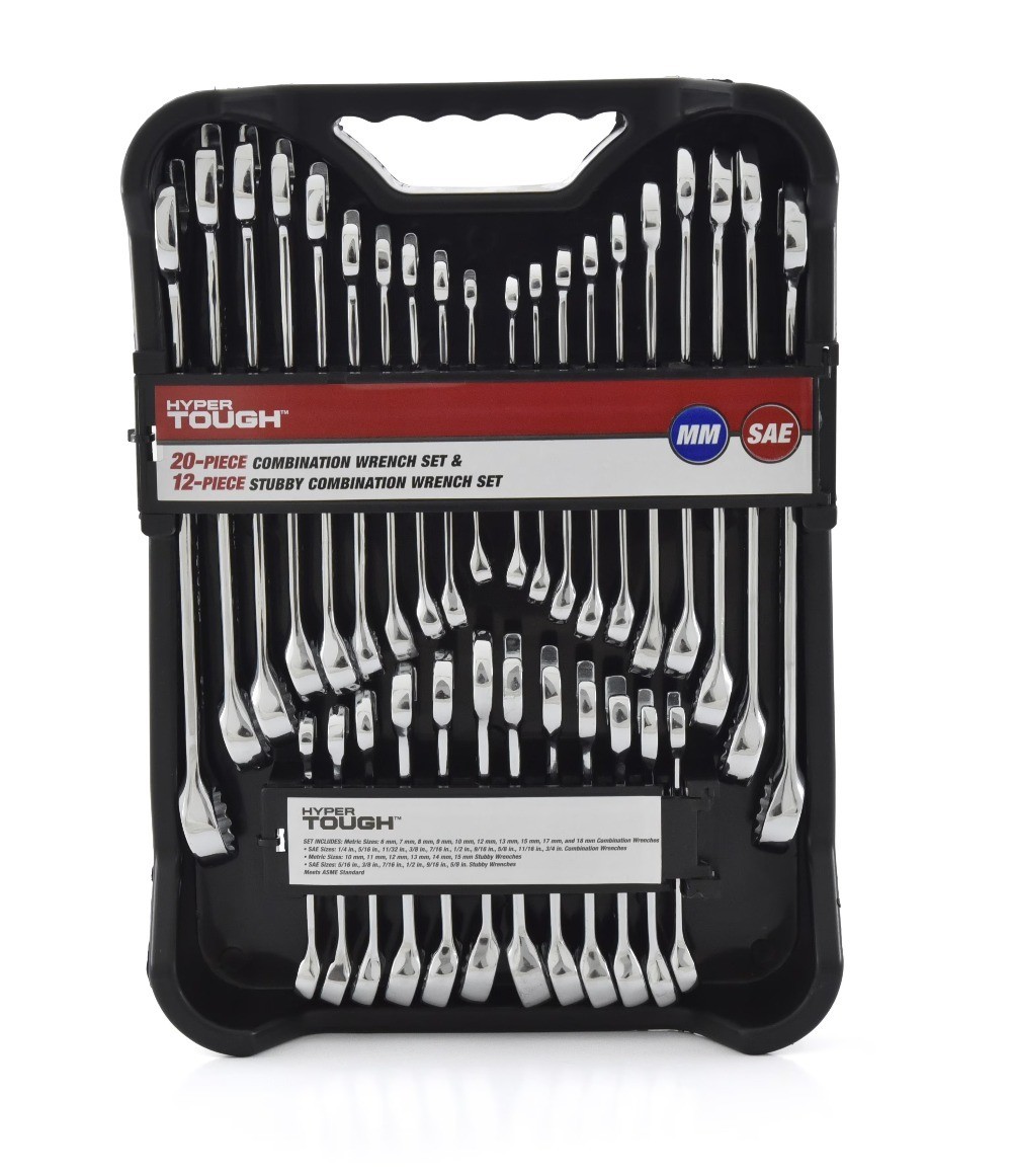 32-Piece Combination Wrench Set, SAE & Metric, Chrome Vanadium Steel, Standard & 32-Piece Combination Wrench Set, SAE & Metric, Chrome Vanadium Steel, Standard &