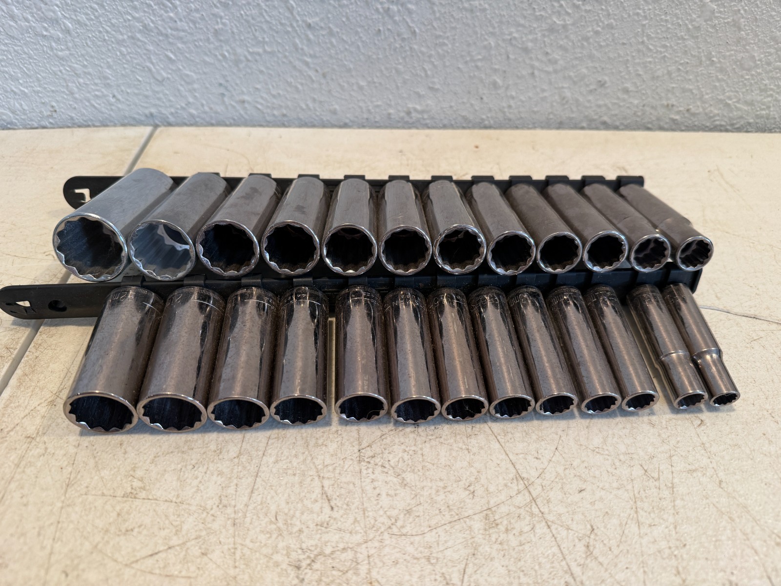 Vintage Craftsman 12 Pt Deep Socket Set Metric 3/8 Drive Made In USA Chrome Lot Vintage Craftsman 12 Pt Deep Socket Set Metric 3/8 Drive Made In USA Chrome Lot