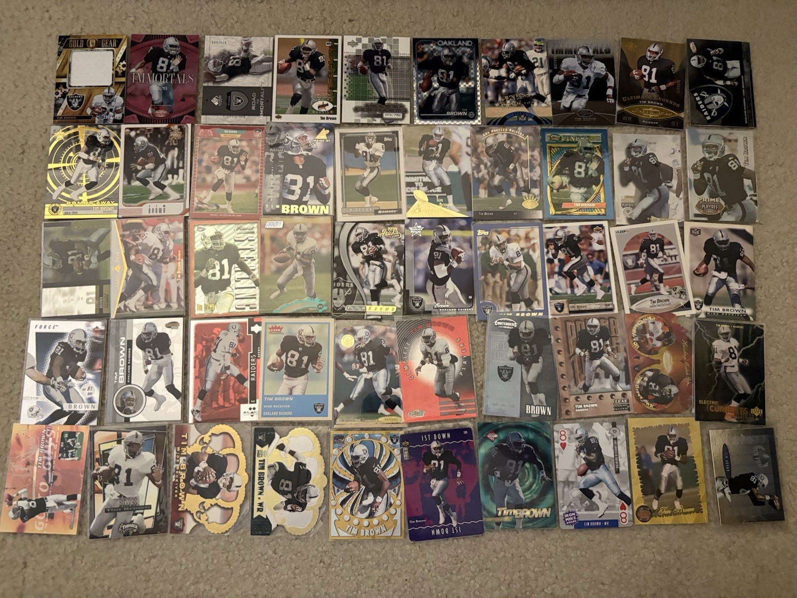 Ridiculous Tim Brown ~ X 204 Card Lot - Inserts, GU, Refractor #’D Raiders 👀 Ridiculous Tim Brown ~ X 204 Card Lot - Inserts, GU, Refractor #’D Raiders 👀