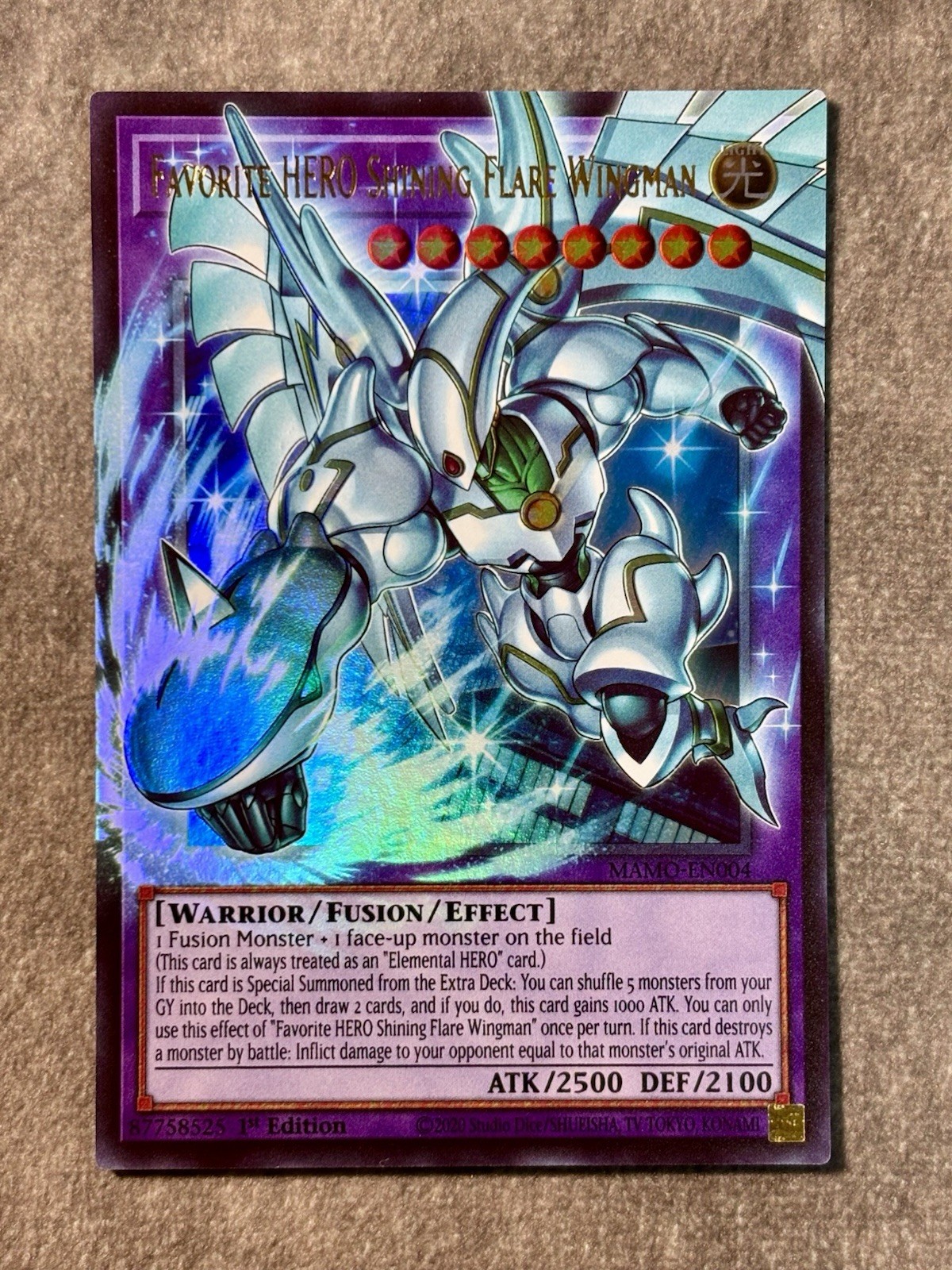Yu-Gi-Oh - Favorite Hero Shining Flare Wingman Extended Art Ultra Rare NM Yu-Gi-Oh - Favorite Hero Shining Flare Wingman Extended Art Ultra Rare NM