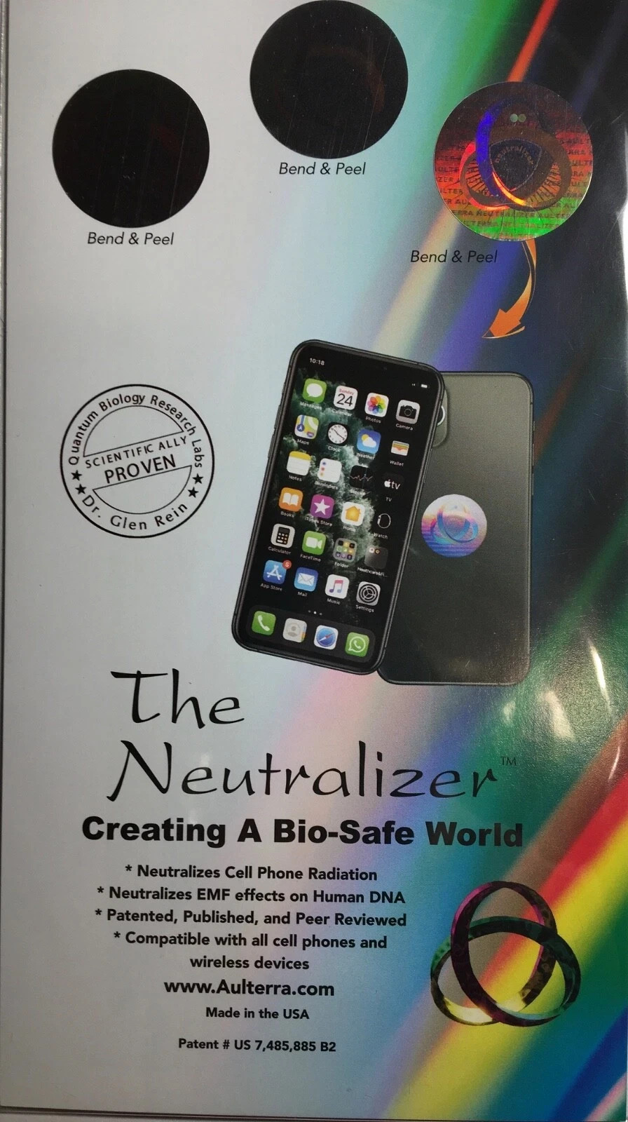 Aulterra EMF Neutralizer 3 pk protection for cell phones/wi-fi (Lic reseller)